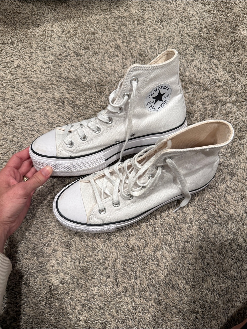 Converse High Top Platform Sneakers - White